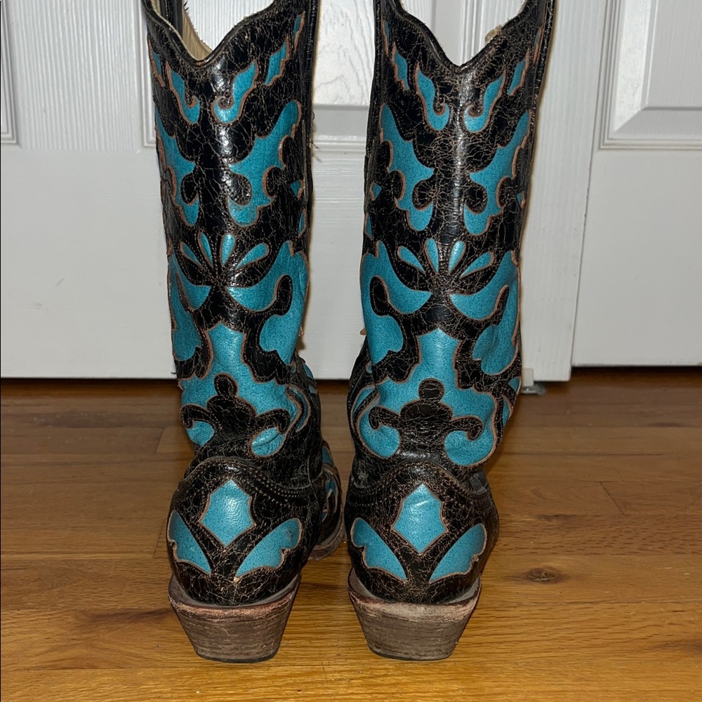 Corral Brown and Teal Western Boots Women’s 6 - Picture 4 of 5